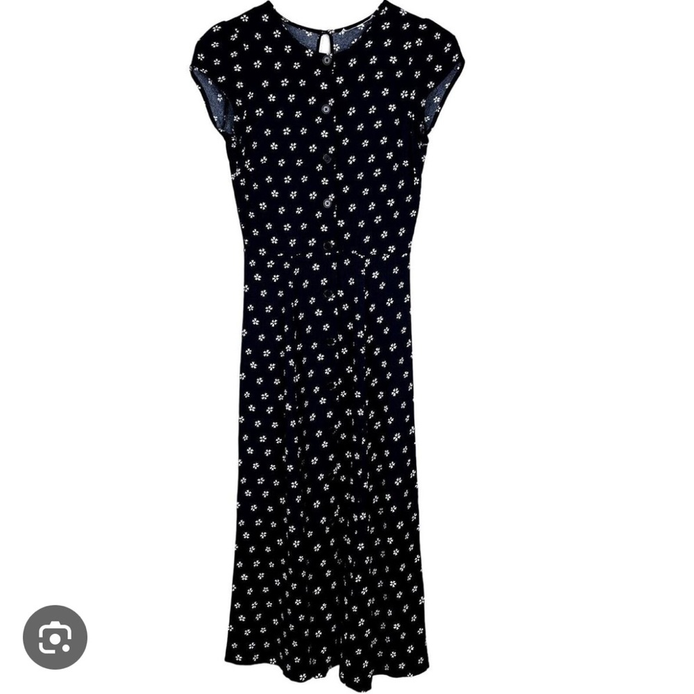 Reformation Fauna Dress Black and White Floral